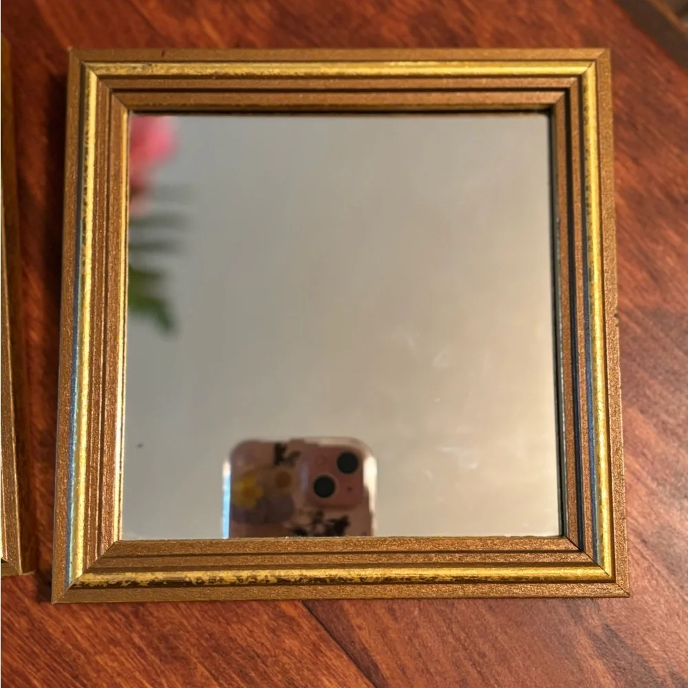 Elegant Gold Framed accent Wall Mirrors set of 2